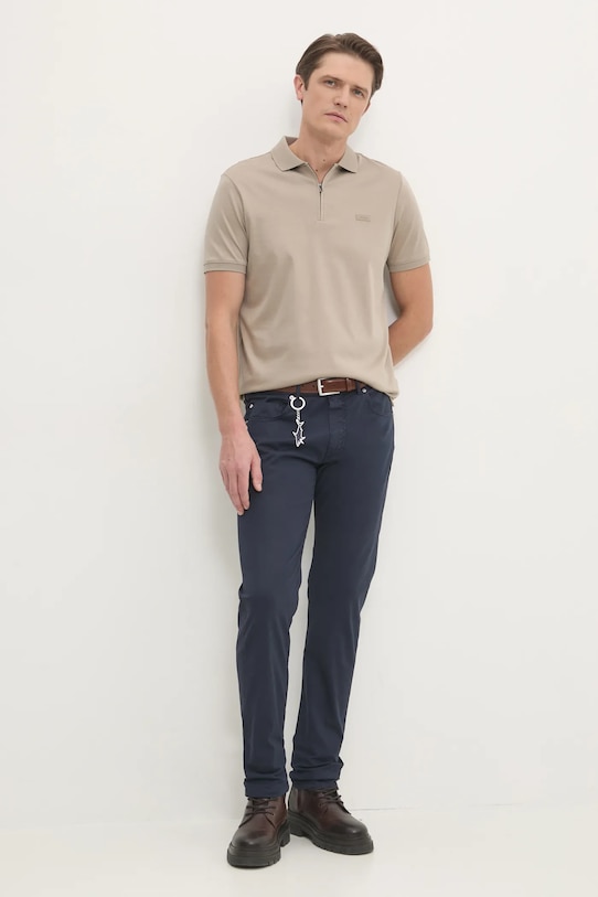 Calvin Klein polo de bumbac K10K112754 bej SS25