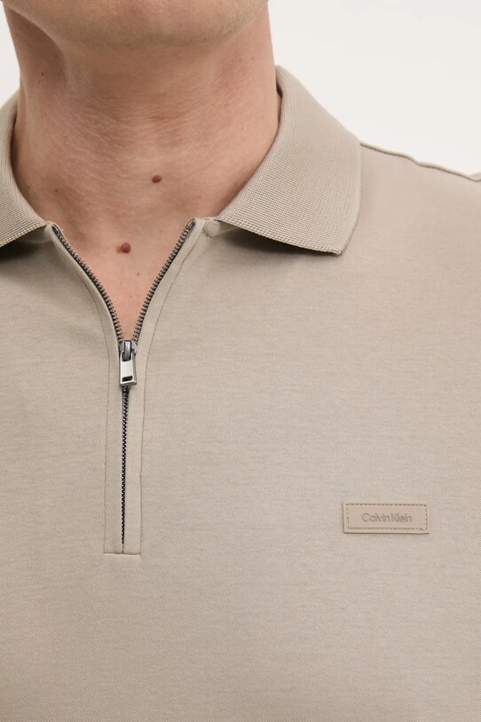 Бавовняне поло Calvin Klein K10K112754 бежевий