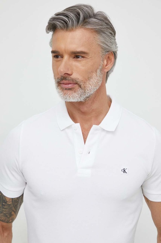 Îmbrăcăminte Calvin Klein Jeans tricou polo J30J325269 alb