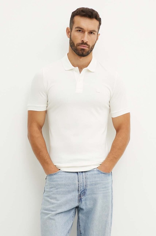 Тениска с яка Calvin Klein Jeans бежов J30J325269