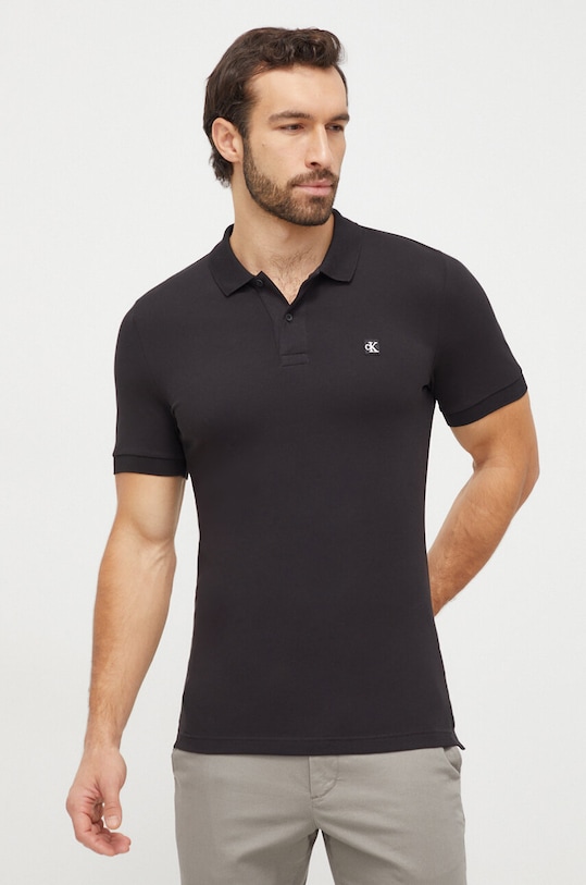 Îmbrăcăminte Calvin Klein Jeans tricou polo J30J325269 negru