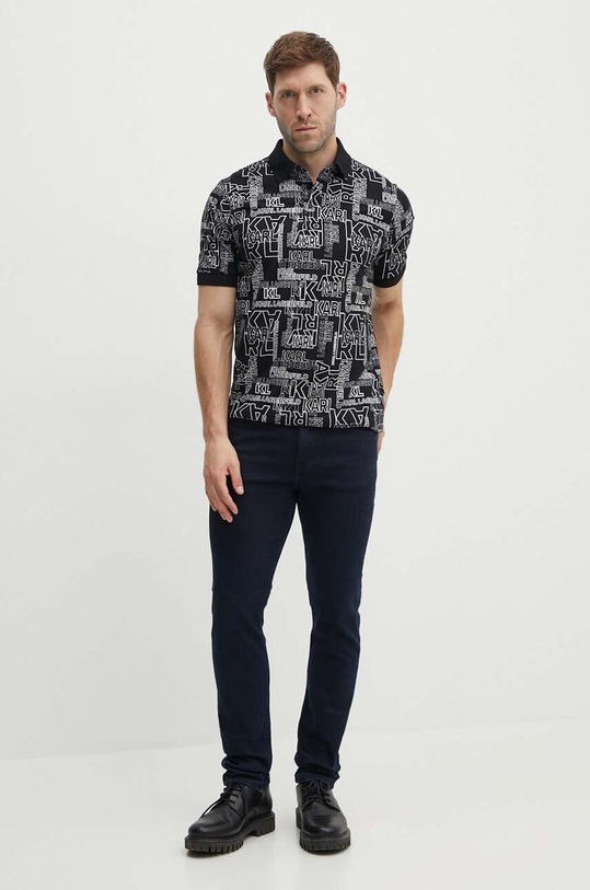 Karl Lagerfeld pamut póló 541224.745082 fekete SS24