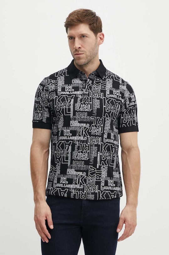 Karl Lagerfeld pamut póló fekete 541224.745082