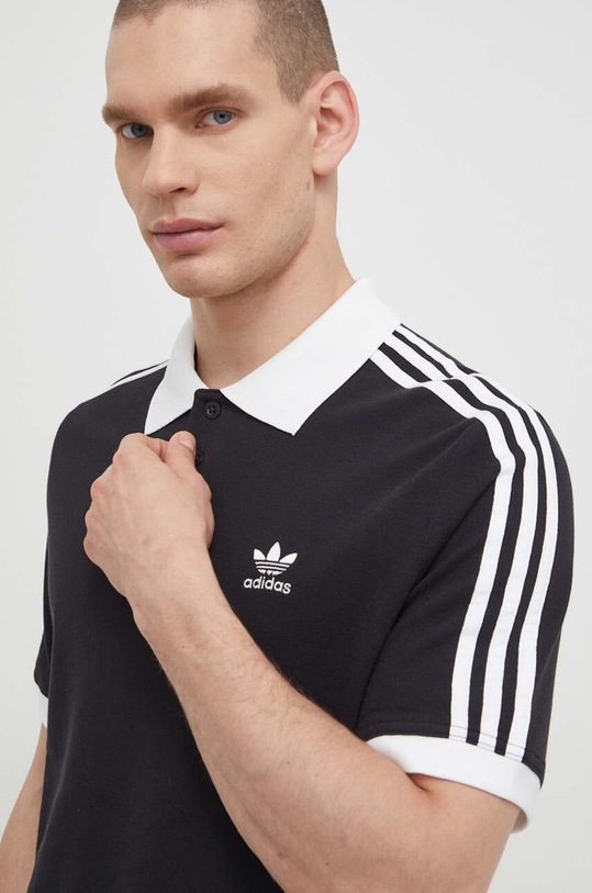 Бавовняне поло adidas Originals Adicolor Classics 3-Stripes IL2501 чорний SS24