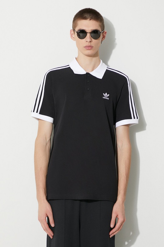 adidas Originals cotton polo shirt Adicolor Classics 3-Stripes black IL2501