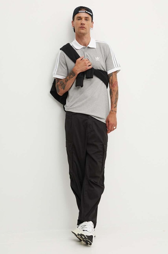adidas Originals polo bawełniane Adicolor Classics 3-Stripes IL2502 szary SS24