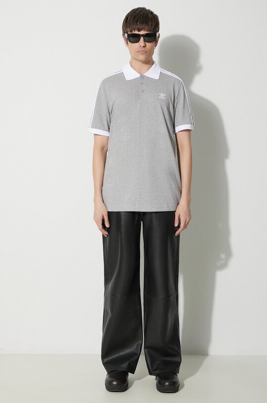 adidas Originals polo in cotone Adicolor Classics 3-Stripes IL2502 grigio SS24