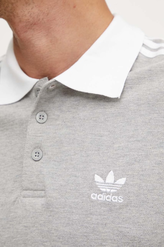adidas Originals polo bawełniane Adicolor Classics 3-Stripes IL2502 szary