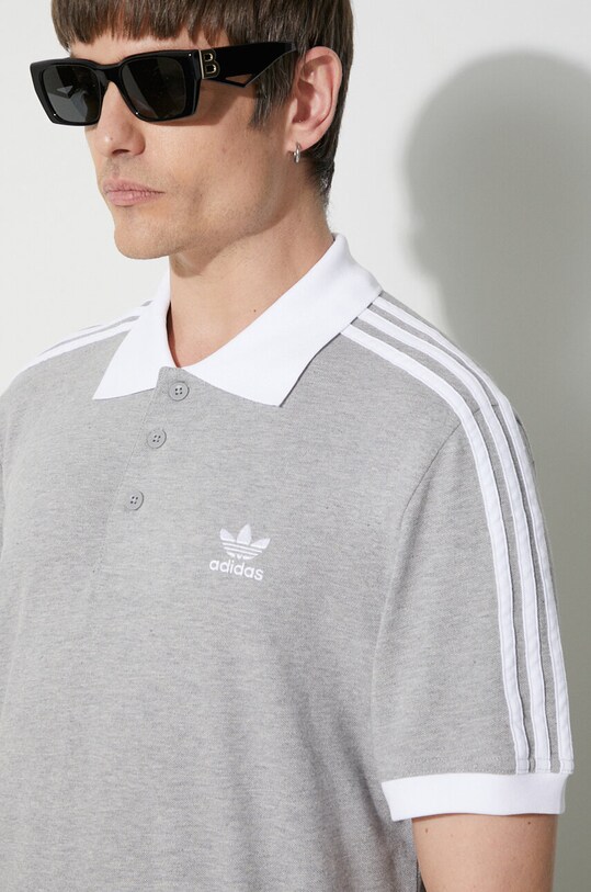 adidas Originals polo in cotone Adicolor Classics 3-Stripes IL2502 grigio