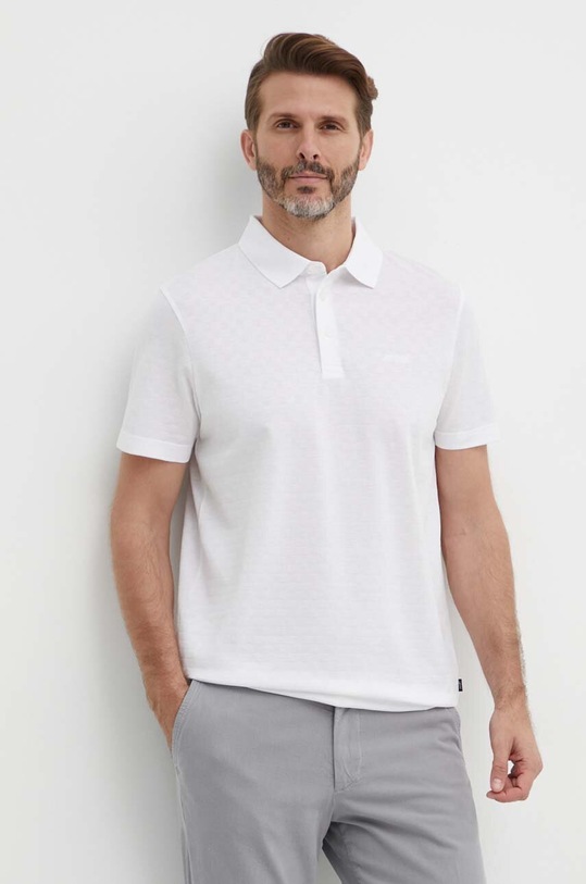 Joop! polo bawełniane Pacey biały 30036120