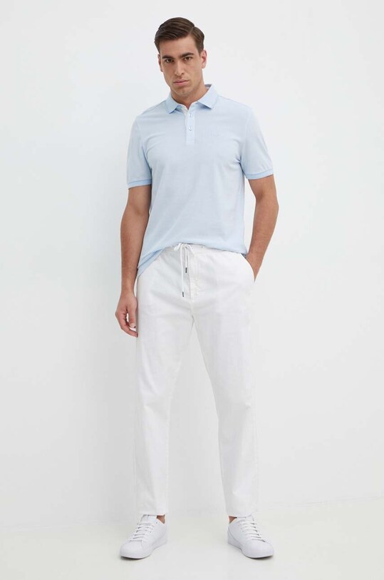 Joop! polo bawełniane Percy 30041237 niebieski SS24