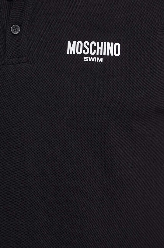 Пляжное поло из хлопка Moschino Underwear чёрный 1602.9309