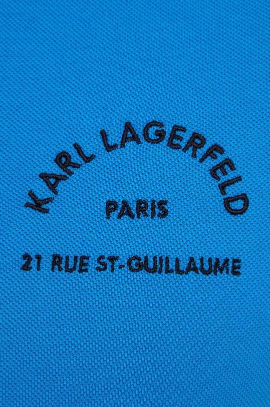 Bavlněné plážové polo tričko Karl Lagerfeld modrá 240M2205