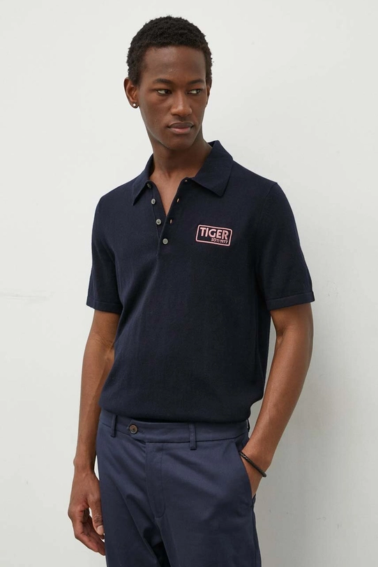 Tiger Of Sweden polo wełniane Erros granatowy T72057008