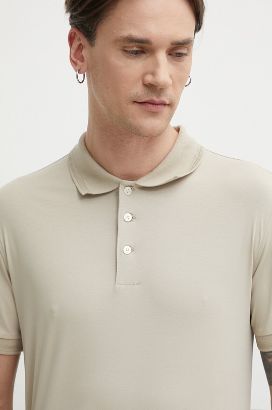 Tiger Of Sweden polo bawełniane Riose beżowy T68882038