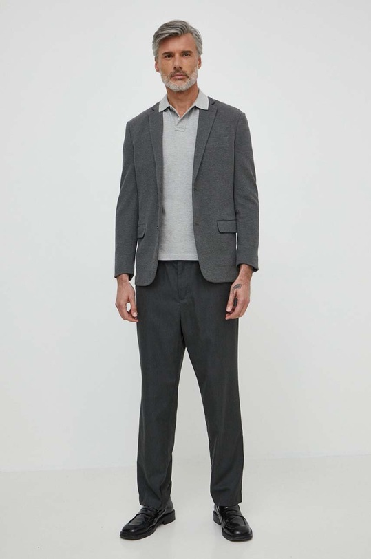 Pepe Jeans polo bawełniane NEW OLIVER GD PM542099 szary SS25