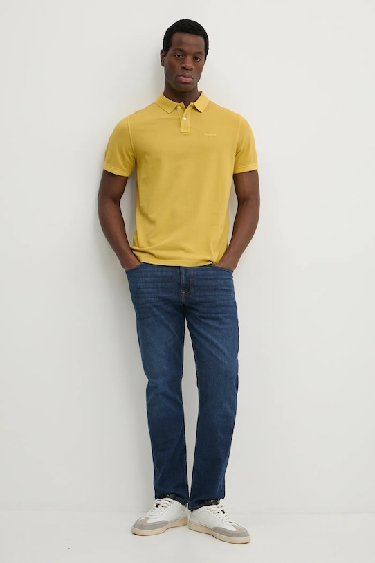 Хлопковое поло Pepe Jeans PM542099 жёлтый SS25