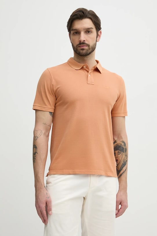 Pepe Jeans polo de bumbac portocaliu PM542099