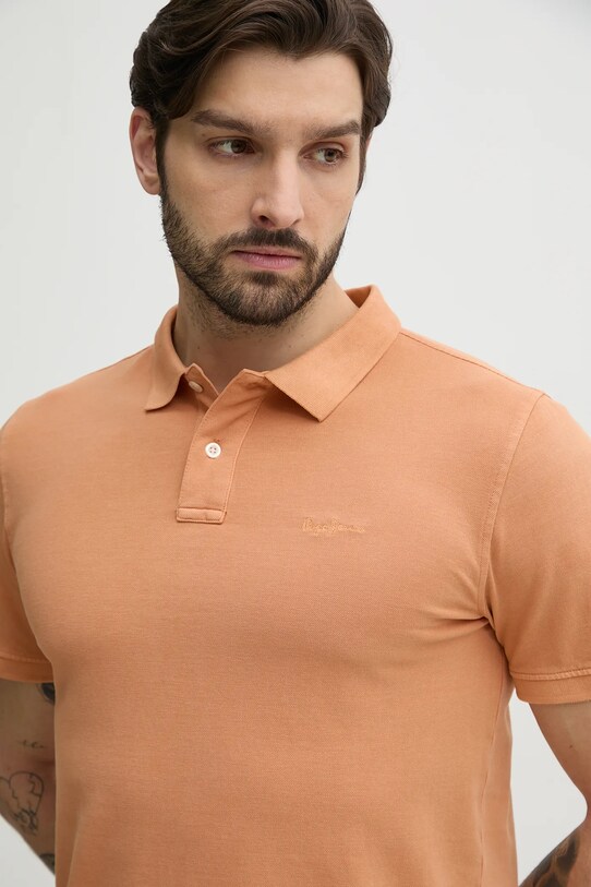 Pepe Jeans polo bawełniane pomarańczowy PM542099