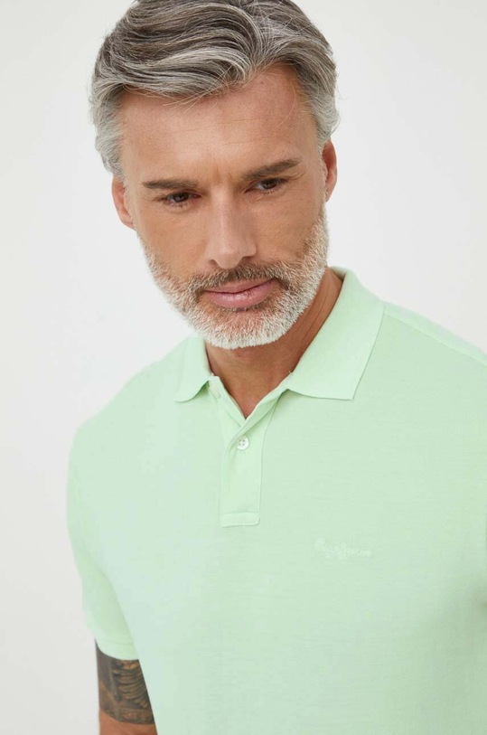 Pepe Jeans polo bawełniane NEW OLIVER GD zielony PM542099