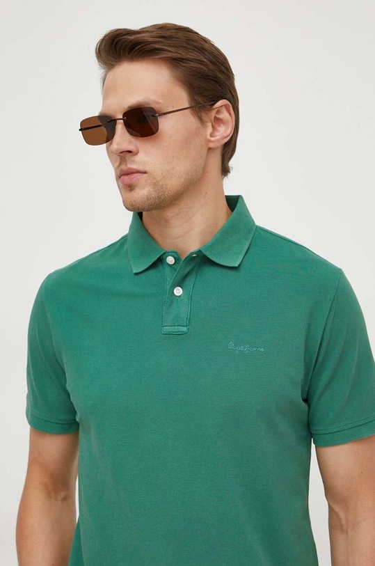 Pepe Jeans polo bawełniane NEW OLIVER GD zielony PM542099
