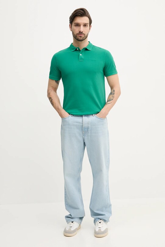 Pepe Jeans polo bawełniane PM542099 zielony SS25