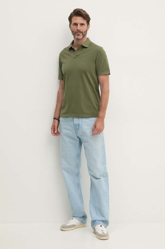 Хлопковое поло Pepe Jeans PM542099 зелёный SS25