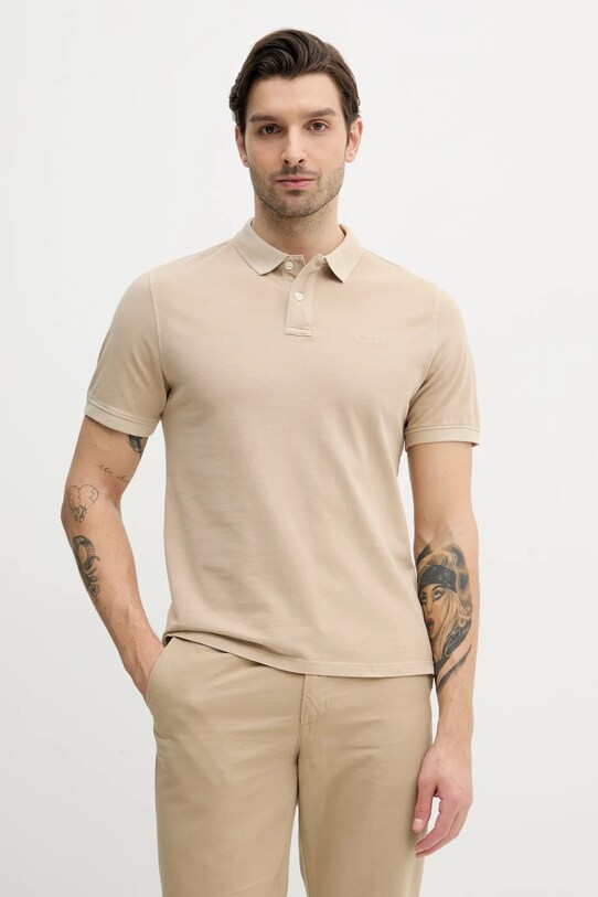 Pepe Jeans polo bawełniane beżowy PM542099