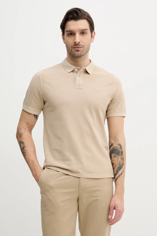 Pepe Jeans polo bawełniane beżowy PM542099