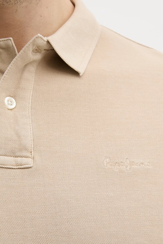 Pepe Jeans polo bawełniane PM542099 beżowy