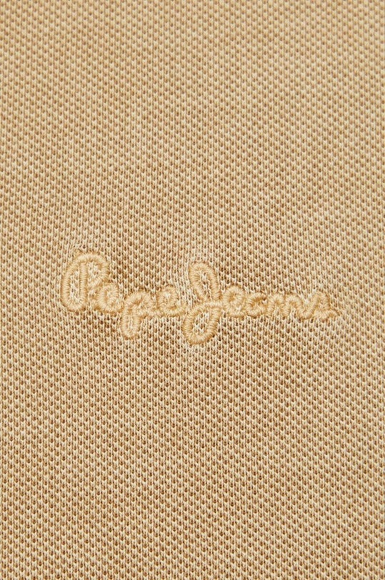 Pepe Jeans polo bawełniane NEW OLIVER GD PM542099 beżowy