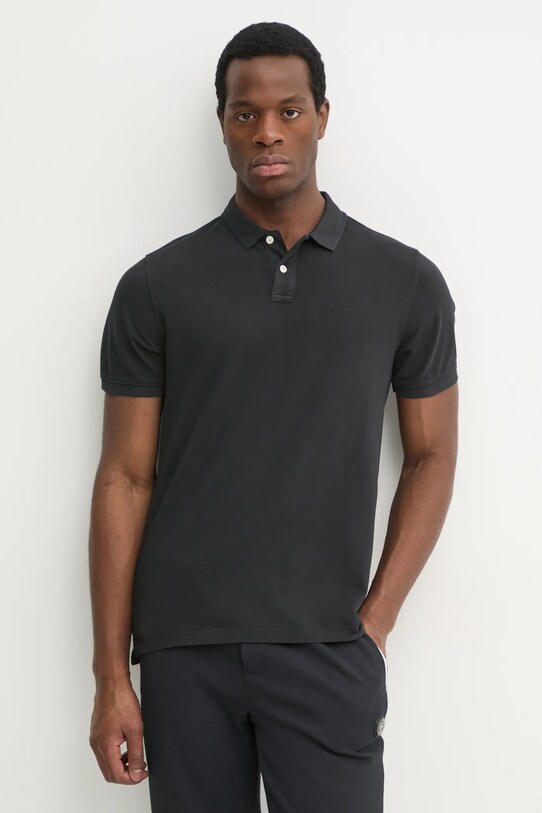 Pepe Jeans polo de bumbac negru PM542099