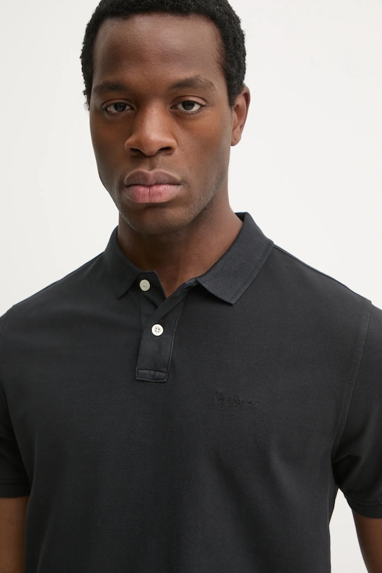 Хлопковое поло Pepe Jeans чёрный PM542099