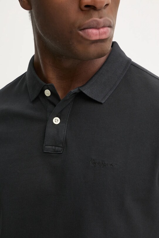 Pepe Jeans polo de bumbac PM542099 negru
