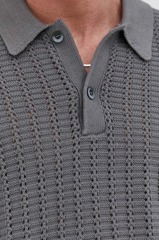 Πουλόβερ από λινό μείγμα Samsoe Samsoe M24100017 γκρί