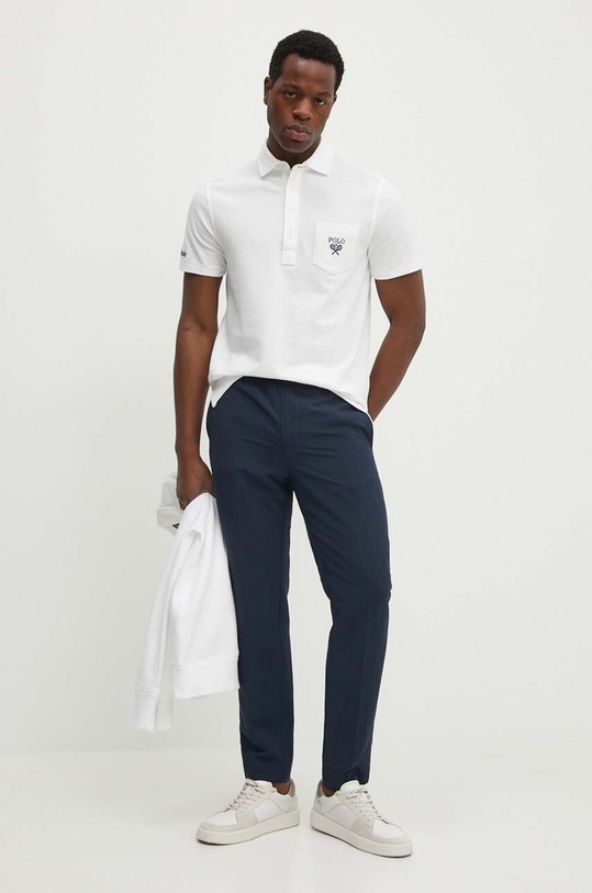 Polo Ralph Lauren polo de bumbac 710952180 alb SS24