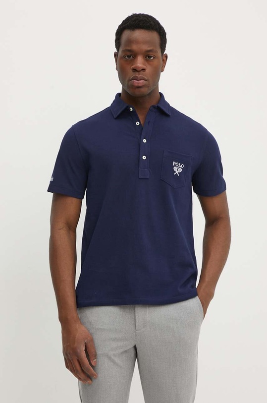 Bavlnené polo tričko Polo Ralph Lauren tmavomodrá 710952180
