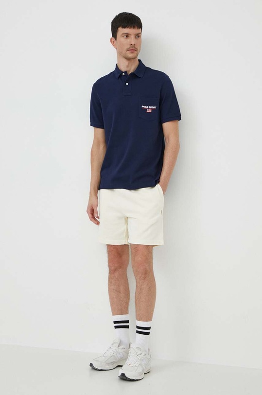 Polo Ralph Lauren polo bawełniane 710938453 niebieski SS24
