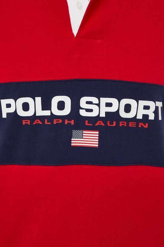 Polo Ralph Lauren longsleeve bawełniany 710938458 czerwony