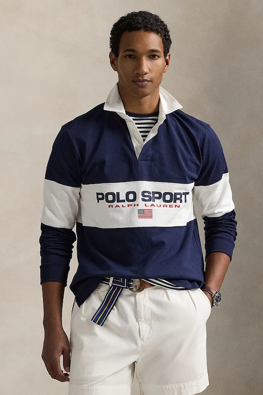 Polo Ralph Lauren longsleeve bawełniany bawełna granatowy 710938458