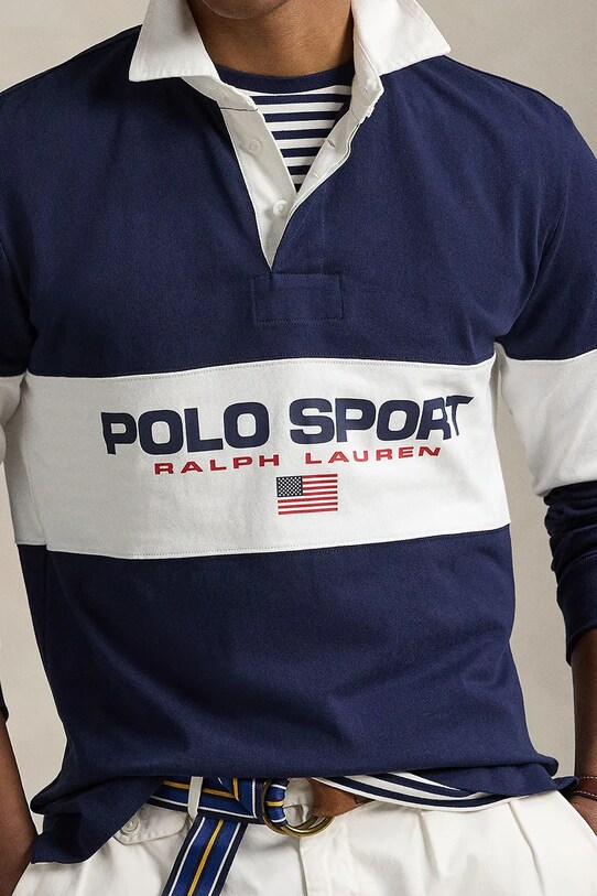 Îmbrăcăminte Polo Ralph Lauren longsleeve din bumbac 710938458 bleumarin