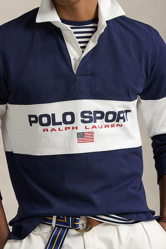 Odzież Polo Ralph Lauren longsleeve bawełniany 710938458 granatowy