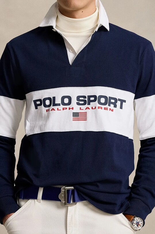 Odzież Polo Ralph Lauren longsleeve bawełniany 710938458 granatowy