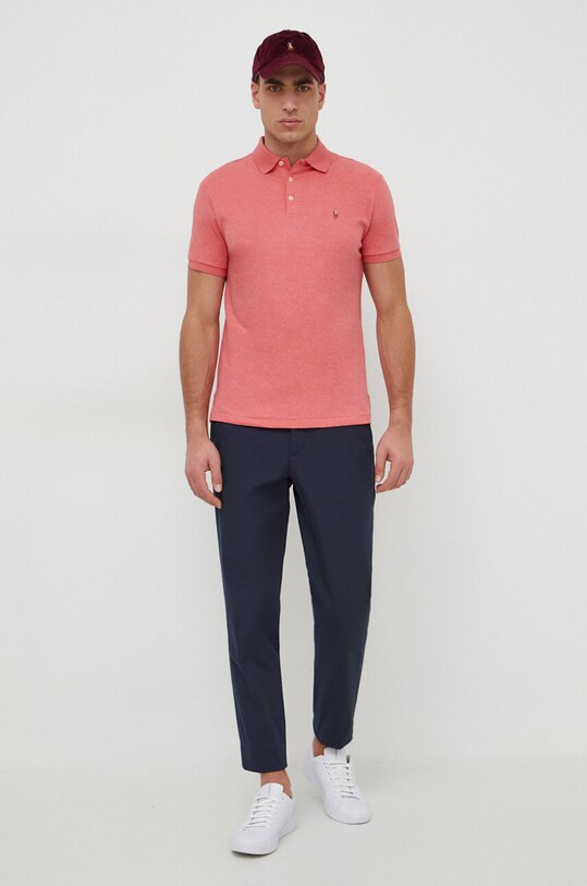 Бавовняне поло Polo Ralph Lauren 710704319 рожевий SS25