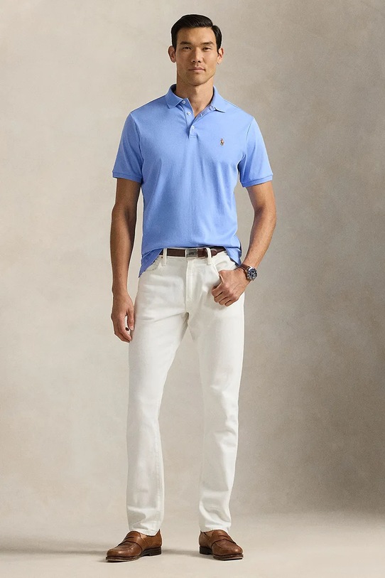 Одежда Хлопковое поло Polo Ralph Lauren 710704319 голубой