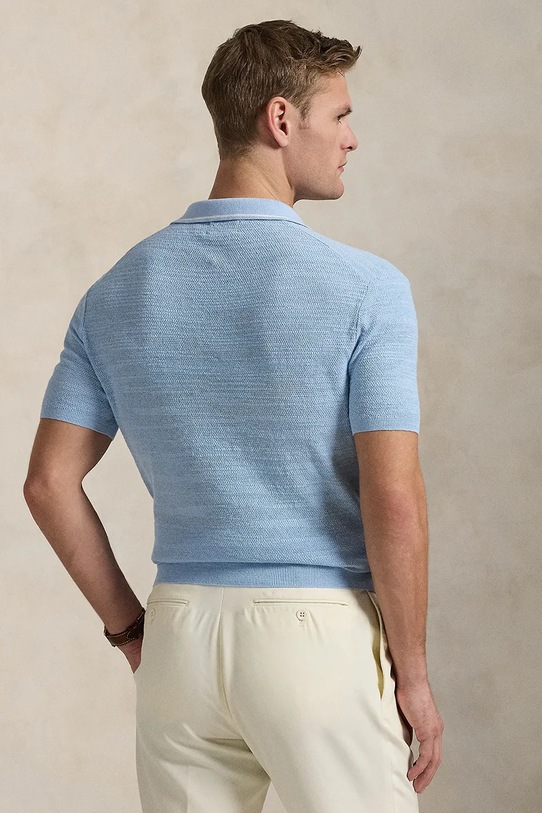 Polo Ralph Lauren tricou polo din in 710934180 albastru SS25