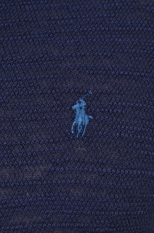 Πόλο με μείγμα με λινό Polo Ralph Lauren σκούρο μπλε 710934180