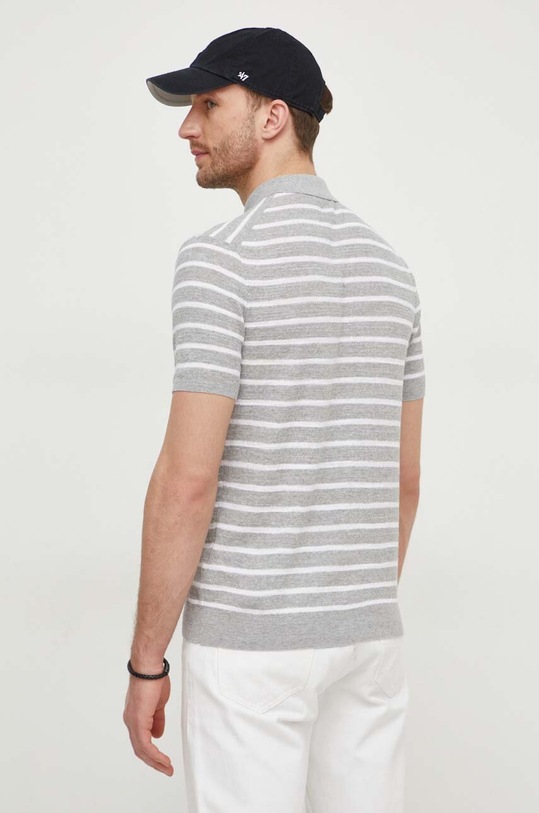 Polo Ralph Lauren polo z domieszką lnu 710934181 szary SS24