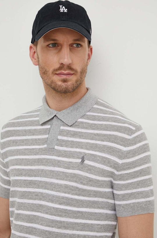 Odzież Polo Ralph Lauren polo z domieszką lnu 710934181 szary