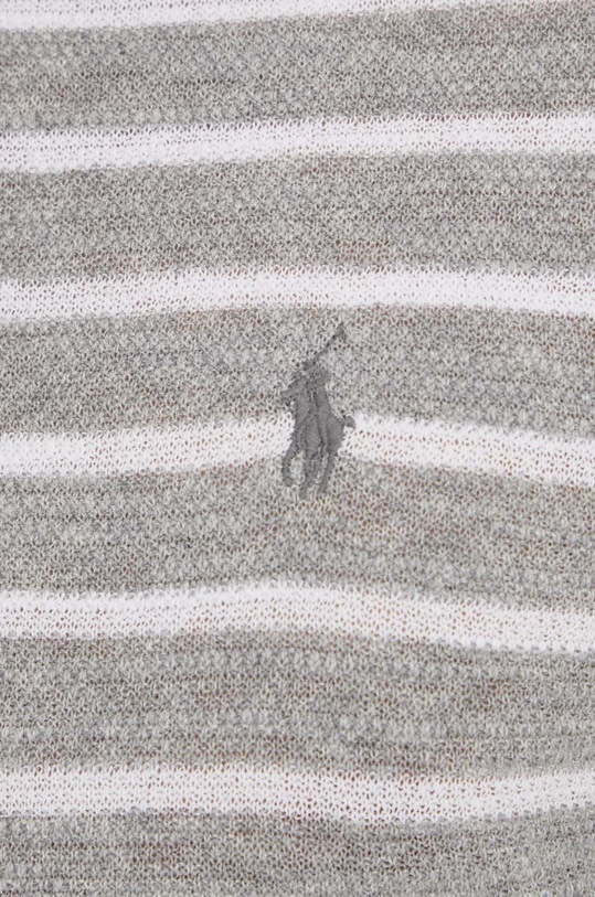 Polo Ralph Lauren polo z domieszką lnu szary 710934181